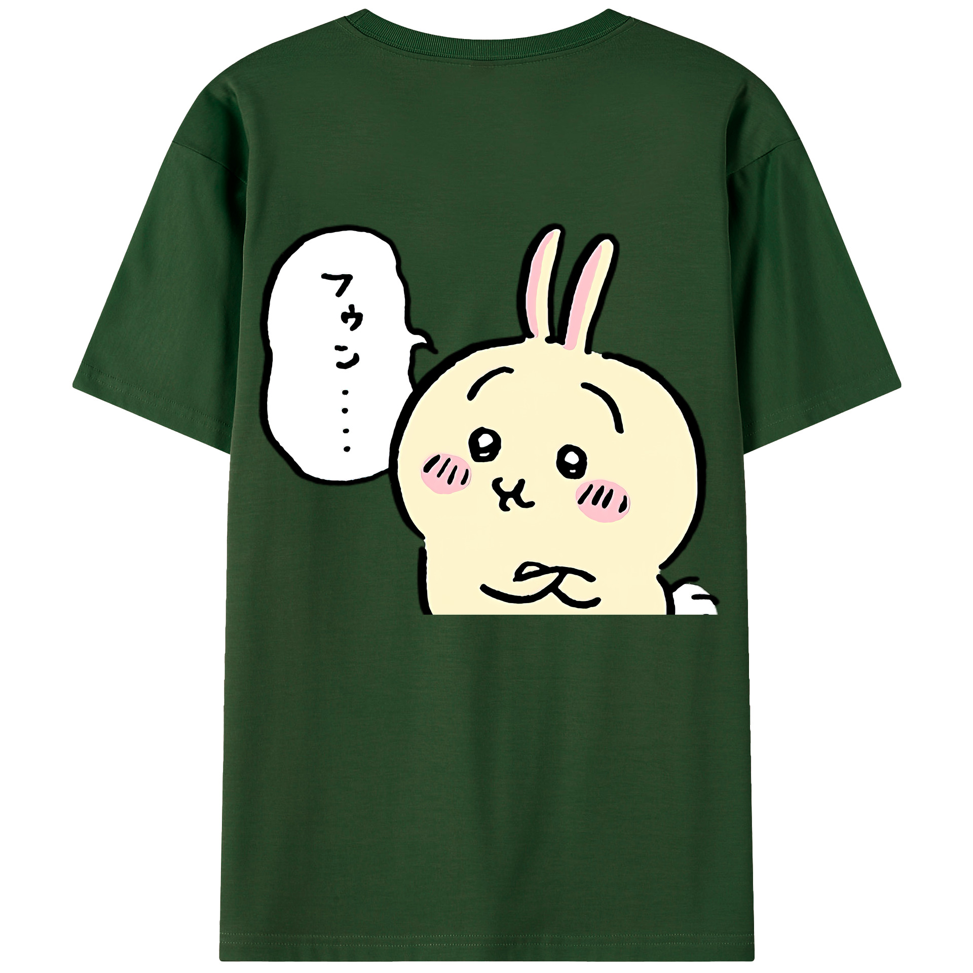 （画像用） ちいかわ うさぎ Chii-kawa usagi 綿100％半袖Tシャツ（背面プリント）